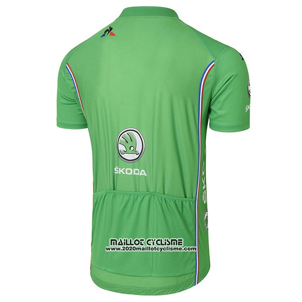 2017 Maillot Ciclismo Tour de France Vert Manches Courtes et Cuissard